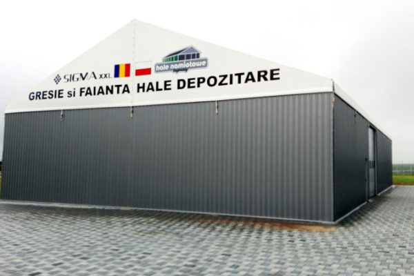 Hala namiotowa z przekroju