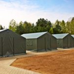Namioty wojskowe zielone w formie hali Białystok